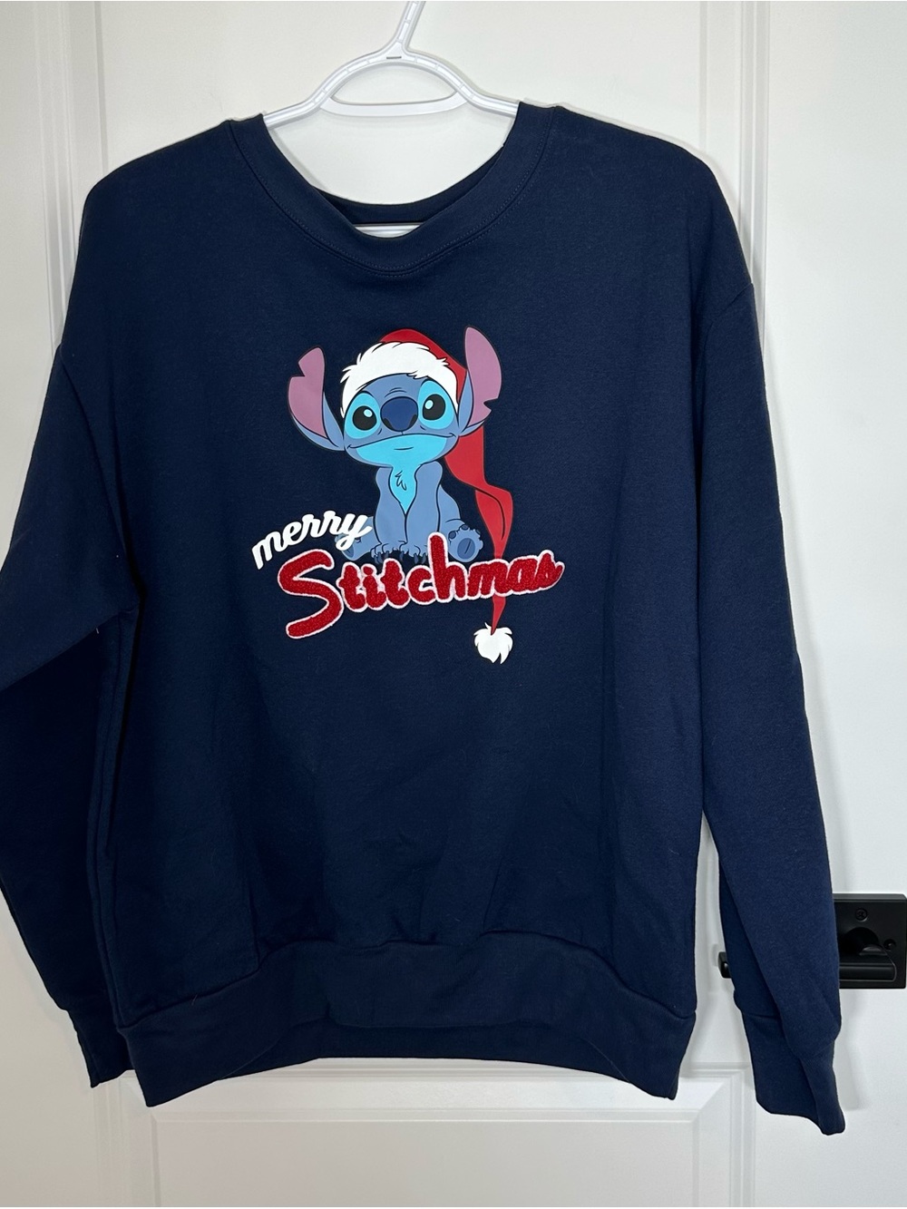 Disney Stitch Navy Blue Stitch Holiday Graphic Crewneck